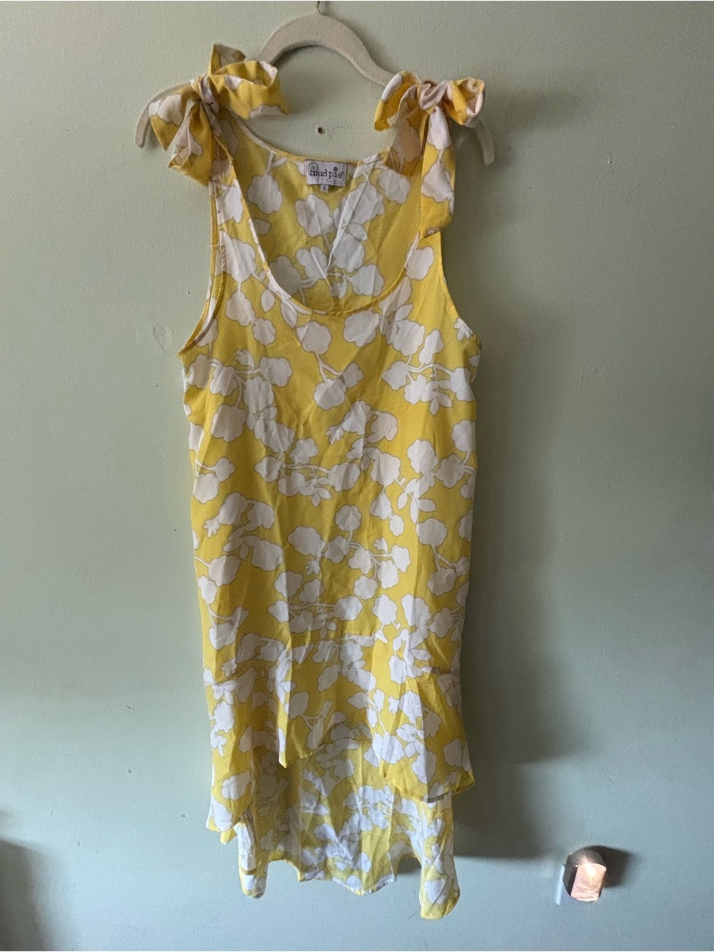 Mudpie Yellow & White Floral Tie-Shoulder Lightweight Sundress